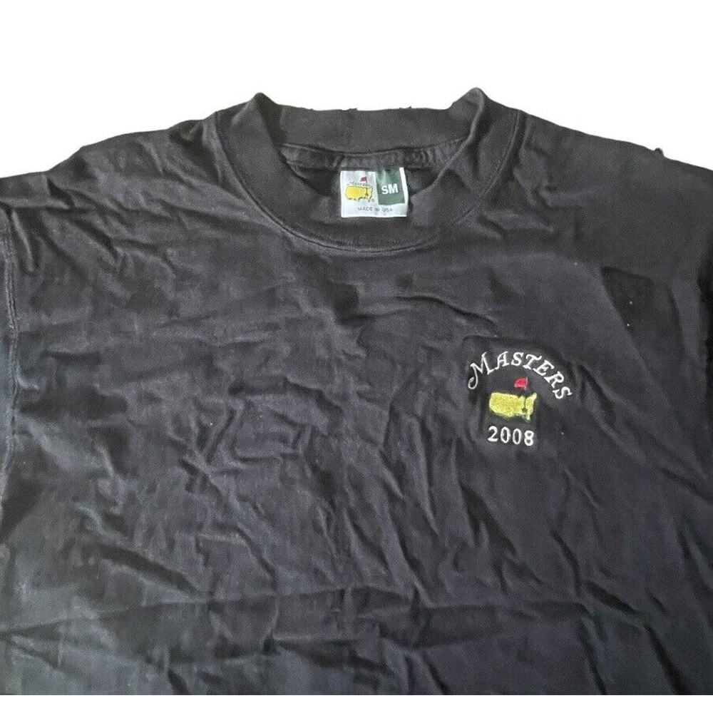Masters Golf Augusta National USA VTG 2008 T-Shirt Tee Logo Black Small Men EUC